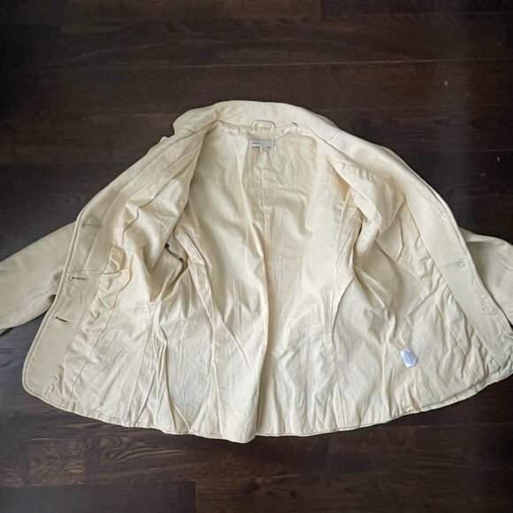 Vince Buttermilk Yellow Leather Blazer Jacket -Size 6 - Picture 5 of 11